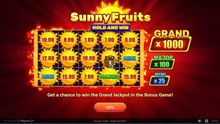 Sunny Fruits 5-Reel Classic Slot With 3 Jackpots Released by Playson!